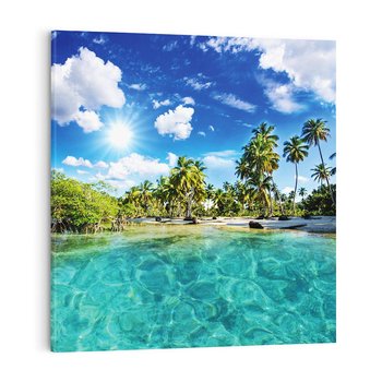 Obraz na płótnie 30x30 - Rajskie wakacje na plaży - plaża, wakacje