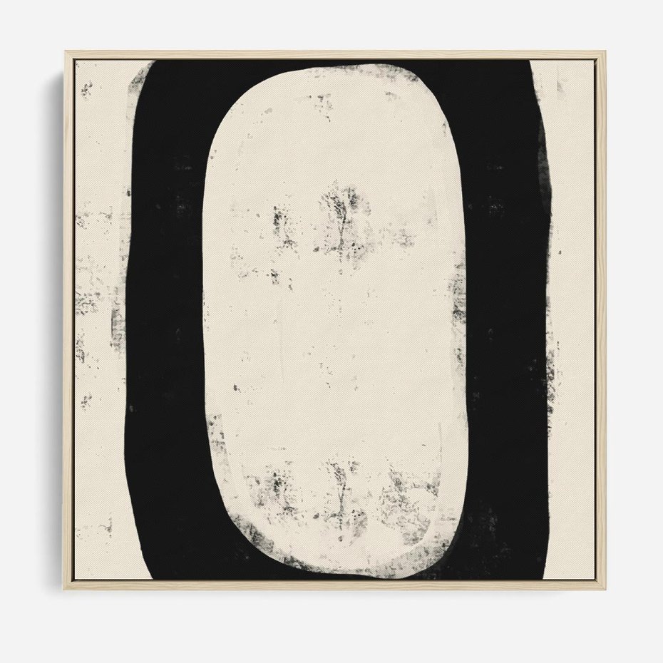 Obraz w ramie 50x50 - Wnętrza Kształtów - abstrakcja, minimalizm - rama drewno