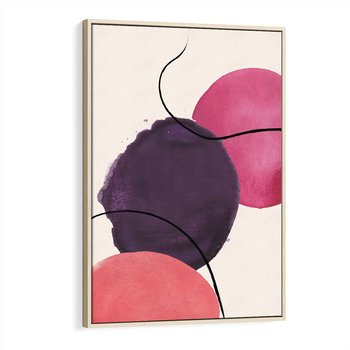 Obraz w ramie 70x100 - Migotliwe Widzenia - abstrakcyjne akwarelowe plamy, nieregularne linie - rama drewno