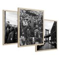 Zestaw obrazy w ramie 50x70 galeria - Czarno, białe, miasto, Nowy, Jork - rama drewno