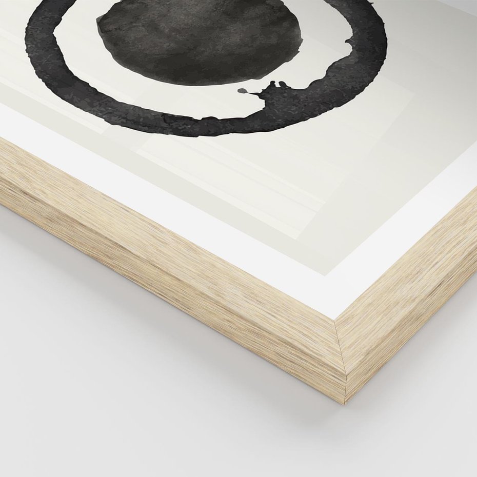 Plakat w ramie 50x70 - Harmonijne Emocje - abstrakcyjne plamy okręgi, akwarelowe - rama drewno