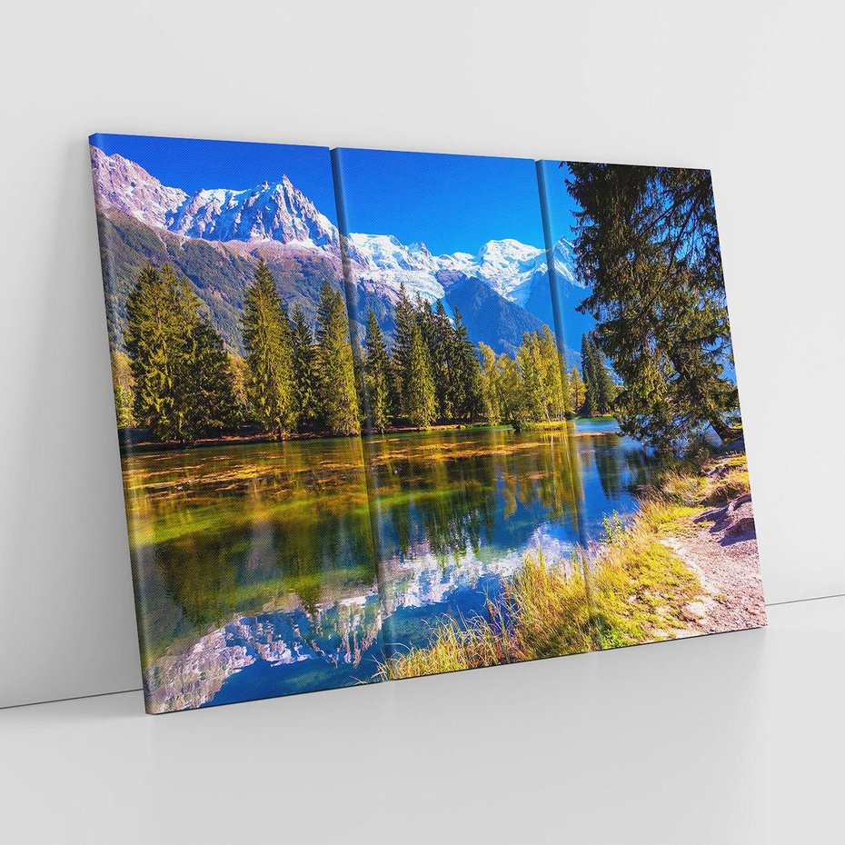 Obraz na płótnie 120x80 - Górskie piękno - góry, jezioro