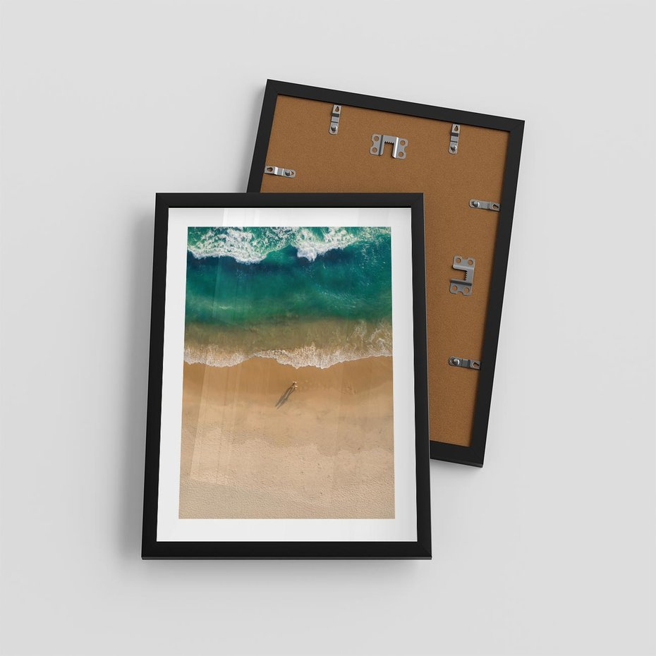 Plakat w ramie 30x40 - Oaza Relaksu - plaża, morze - rama czarna