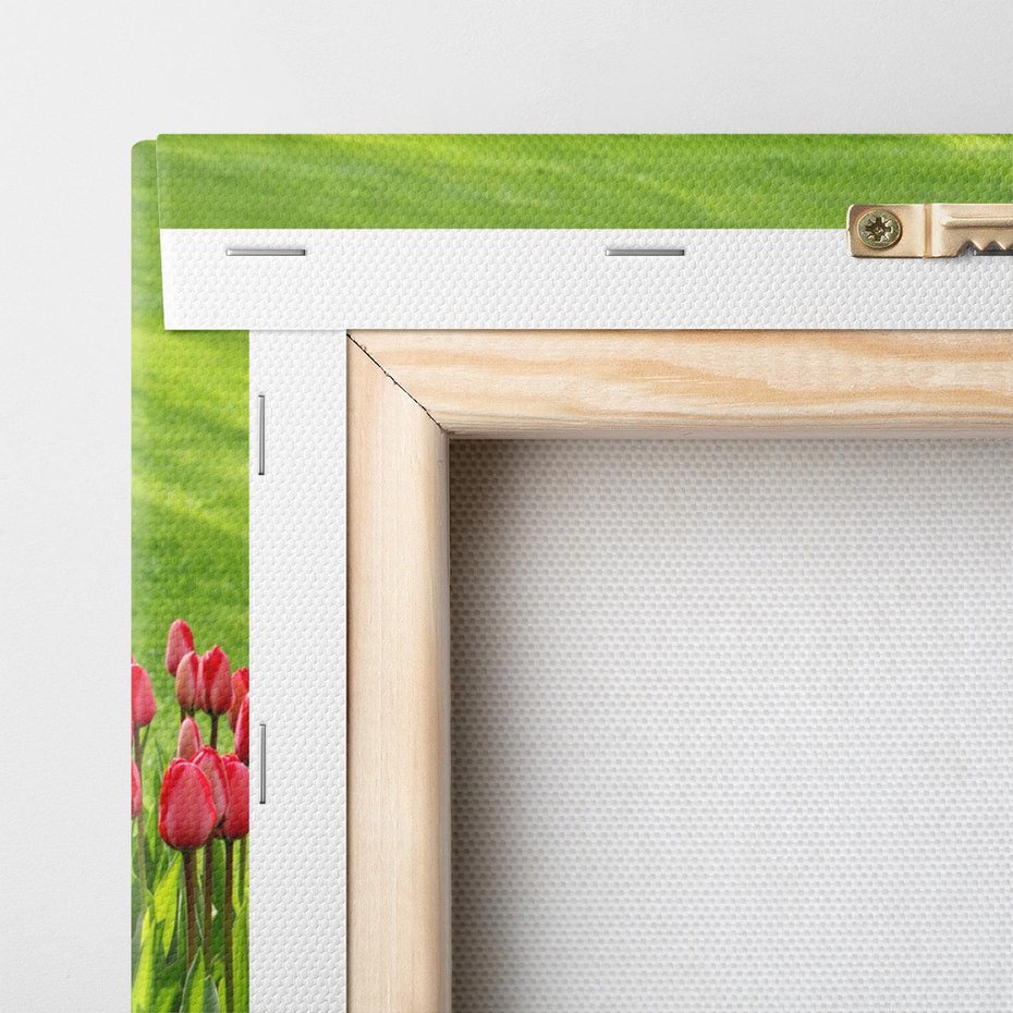 Obraz na płótnie 120x40 - Tulipanowy raj - kwiat, kwiaty