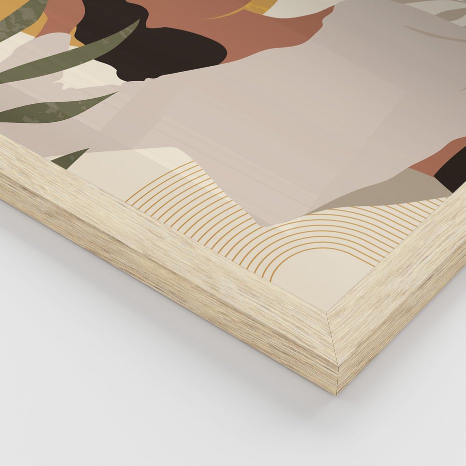 Zestaw obrazy w ramie 50x70 galeria - Boho, kobiety, postacie - rama drewno