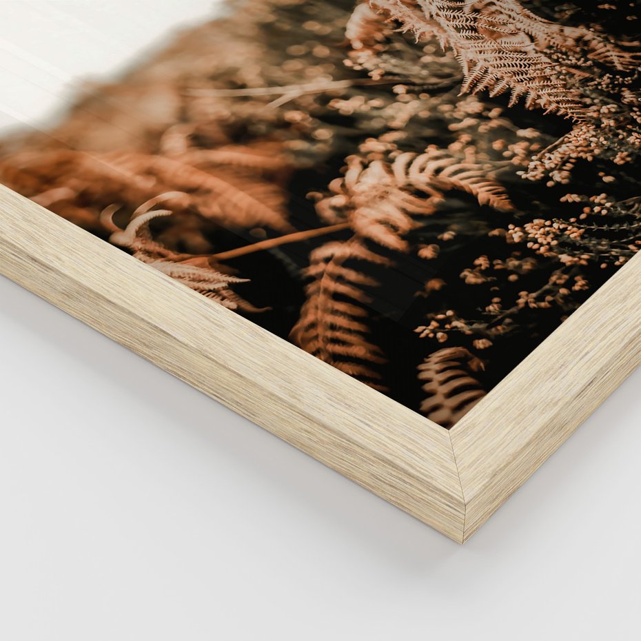 Zestaw obrazy w ramie 50x70 galeria - Jesienna, łąka, liście, boho - rama drewno