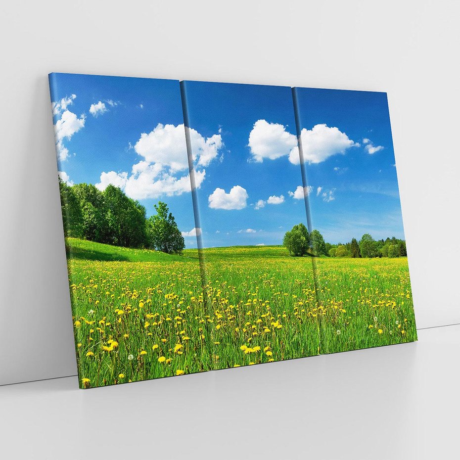 Obraz na płótnie 120x80 - Polana wśród drzew: Spokój i harmonia - polana, łąka