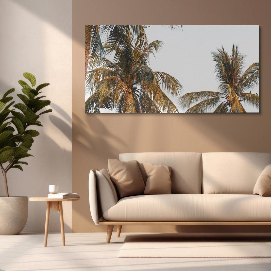 Obraz na płótnie 120x60 - Palmy - tęsknota za Hawajami - palmy, Hawaje