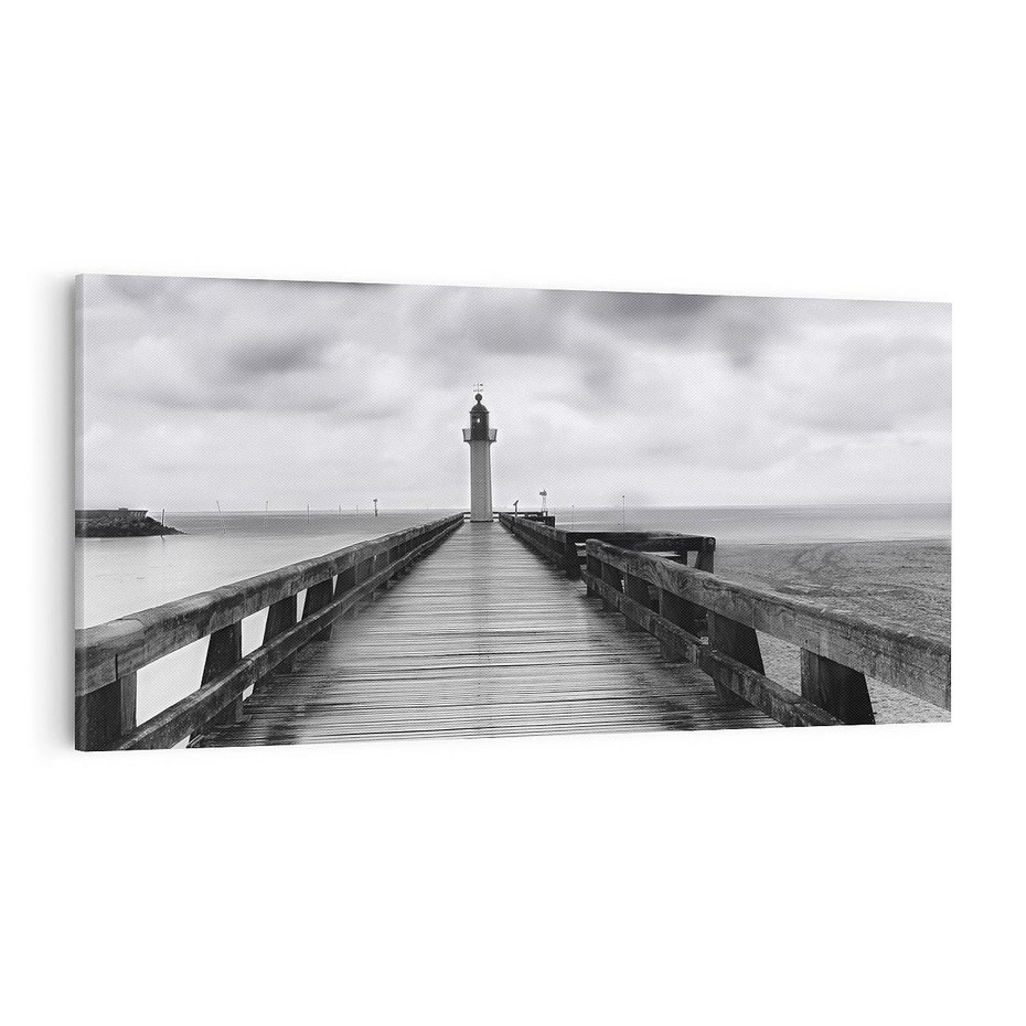Obraz na płótnie 100x50 - Romantyczny pomost z latarnią - pomost, latarnia