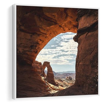 Obraz w ramie 50x50 - Magia pustynnego kanionu - pustynia, kanion - rama biała