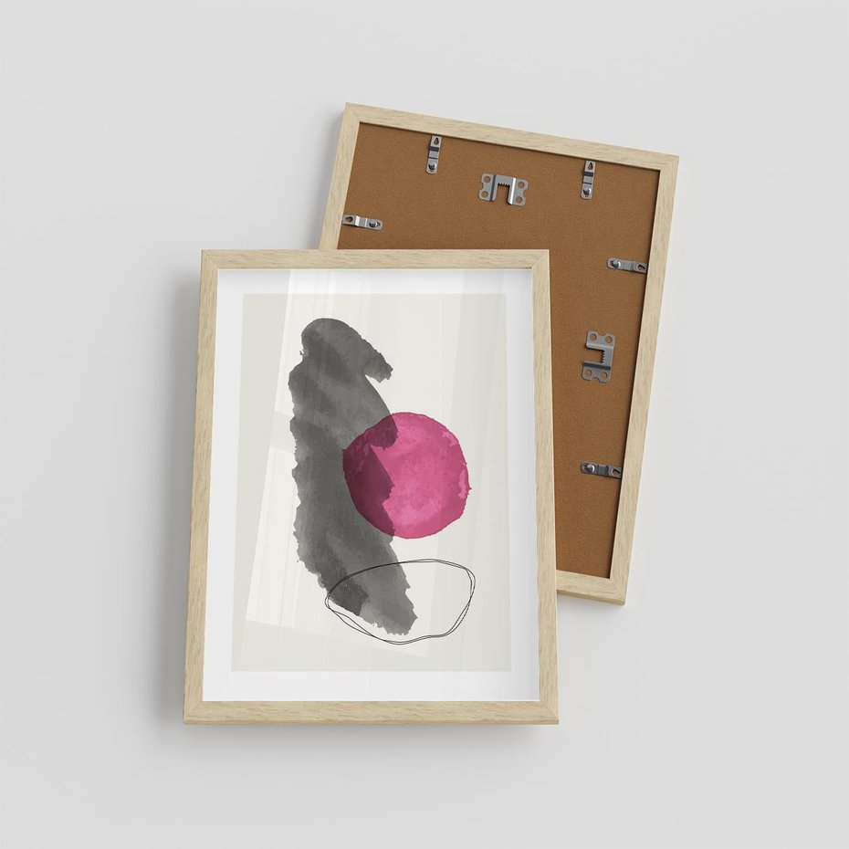 Plakat w ramie 30x40 - Bezczasowe Rytmy - abstrakcyjne nieregularne plamy, czarny - rama drewno