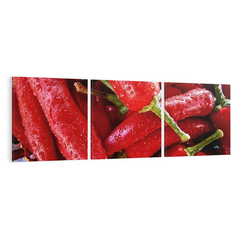 Obraz na płótnie 120x40 - Czerwone Papryczki - czerwone, papryczki