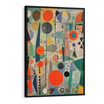 Obraz w ramie 50x70 - Wewnętrzne Zagadki Kształtów - abstrakcyjny obraz, sztuka abstrakcji - rama czarna