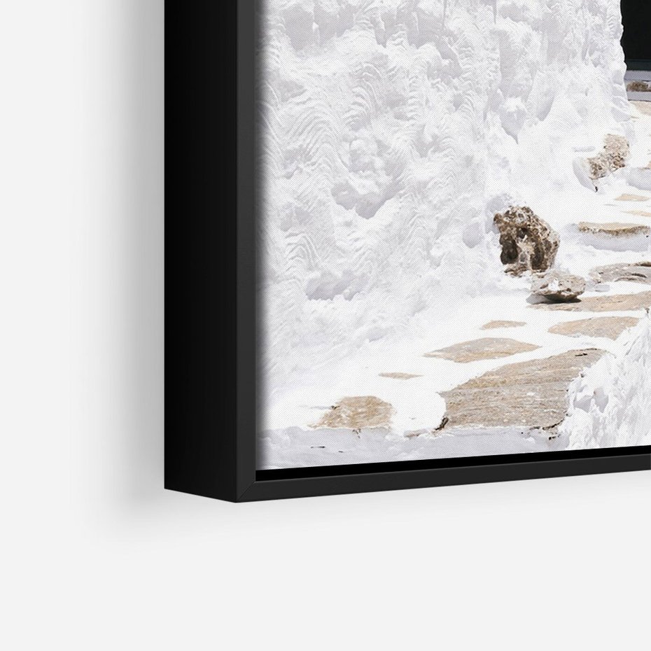 Obraz w ramie 70x100 - Santorini - Grecja błękitem malowana - Santorini, Grecja - rama czarna