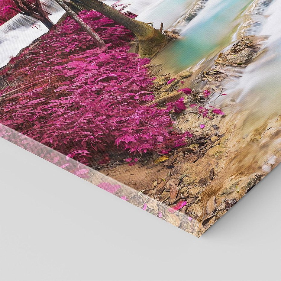 Obraz na płótnie 90x30 - Siła Natury - wodospad, Tajlandia