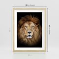 Plakat w ramie 30x40 - Król zwierząt w majestatycznym stylu - lew, król - rama drewno