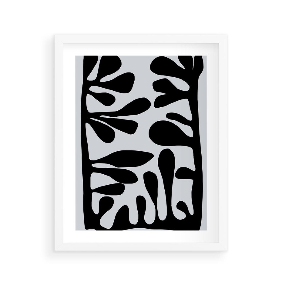 Plakat w ramie 40x50 - Taniec Kształtów - matisse, sztuka nowoczesna - rama biała