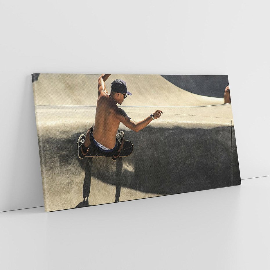 Obraz na płótnie 140x70 - Skateboardowe Wyzwanie na Desce - deskorolka, skateboard