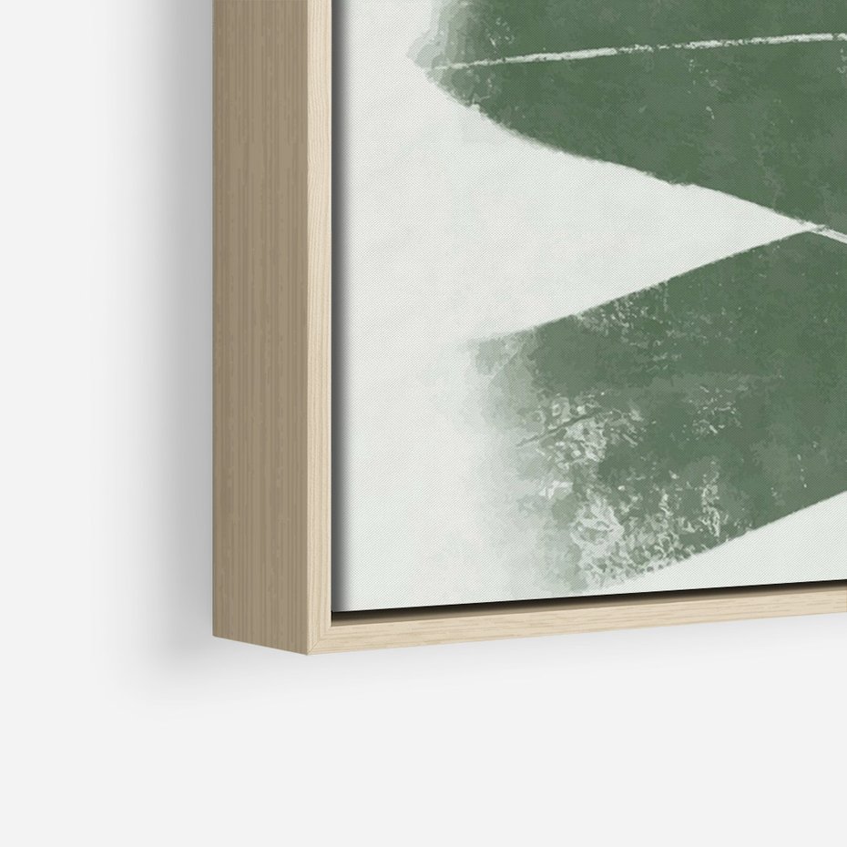 Obraz w ramie 50x70 - Zielone Refleksje - abstrakcja, zgaszony zielony kolor - rama drewno