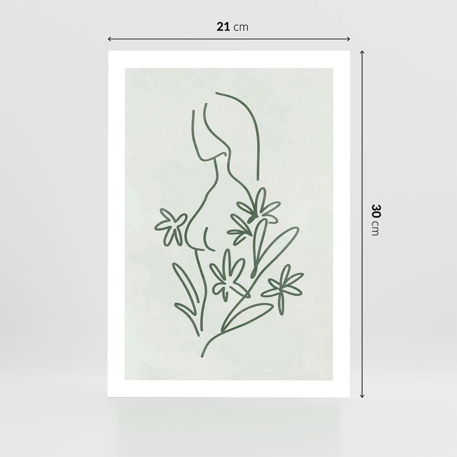 Plakat bez ramy 21x30 - Odbicia Zielonego Raju - zielony odcień, abstrakcja