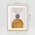 Plakat w ramie 40x50 - Złote Półkole w Sztuce Geometrii - grafika, złote półkole - rama drewno