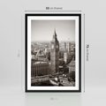 Plakat w ramie 50x70 - Magiczna esencja Londynu: Big Ben i miasto - Big Ben, Londyn - rama czarna