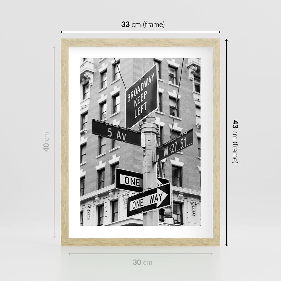 Plakat w ramie 30x40 - Nowojorska Droga - nowy jork, fotografia - rama drewno