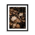 Plakat w ramie 40x50 - Jesienna Melodia: Liście i Szyszki - suche liście, szyszki - rama czarna