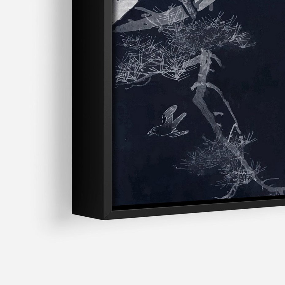 Obraz w ramie 50x70 - Japońskie Pawie - japońska grafika, pawie - rama czarna