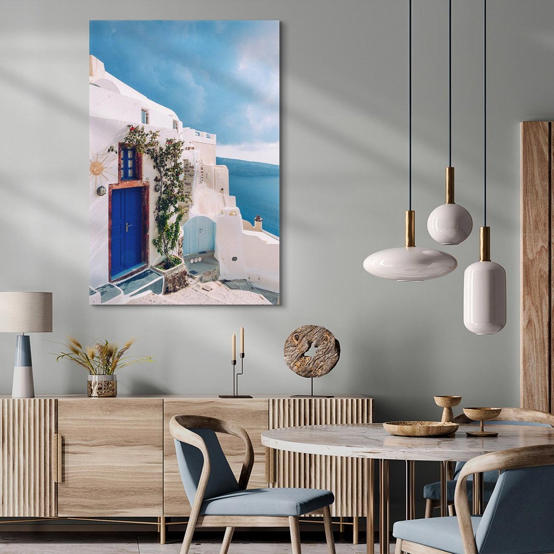 Obraz na płótnie 70x100 - Urok Greckiej Wyspy - Santorini, Grecja