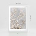 Plakat w ramie 30x40 - Białe Drobne Kwiaty - gipsówka, białe drobne kwiatki - rama biała