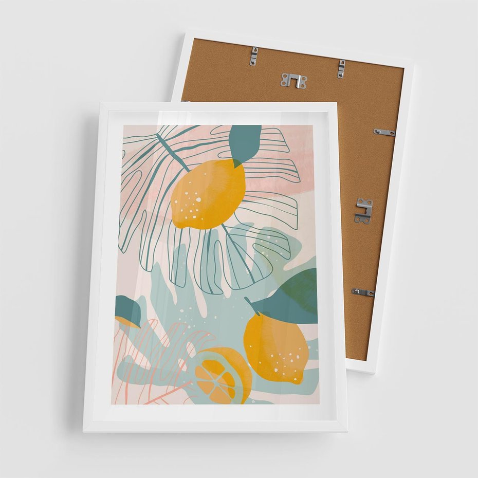 Plakat w ramie 50x70 - Świeżość Natury - plakat, nowoczesna grafika - rama biała