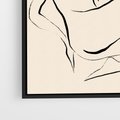 Obraz w ramie 50x50 - Piękno w Minimalizmie - abstrakcyjny rysunek, minimalistyczna kreska - rama czarna