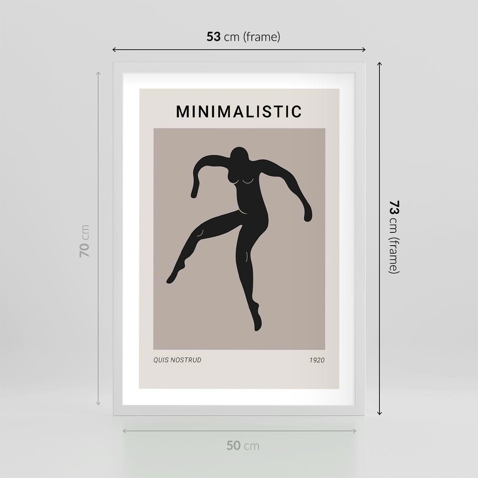 Plakat w ramie 50x70 - Sztuka Nowoczesności: Minimalistyczny Plakat - modern art, minimalistyczny plakat - rama biała