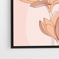 Obraz w ramie 50x50 - Przenikające Kształty - minimalistyczny plakat, pudrowe kwiaty - rama czarna