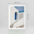 Plakat w ramie 50x70 - Powitanie Wyspy - Santorini, drzwi - rama biała