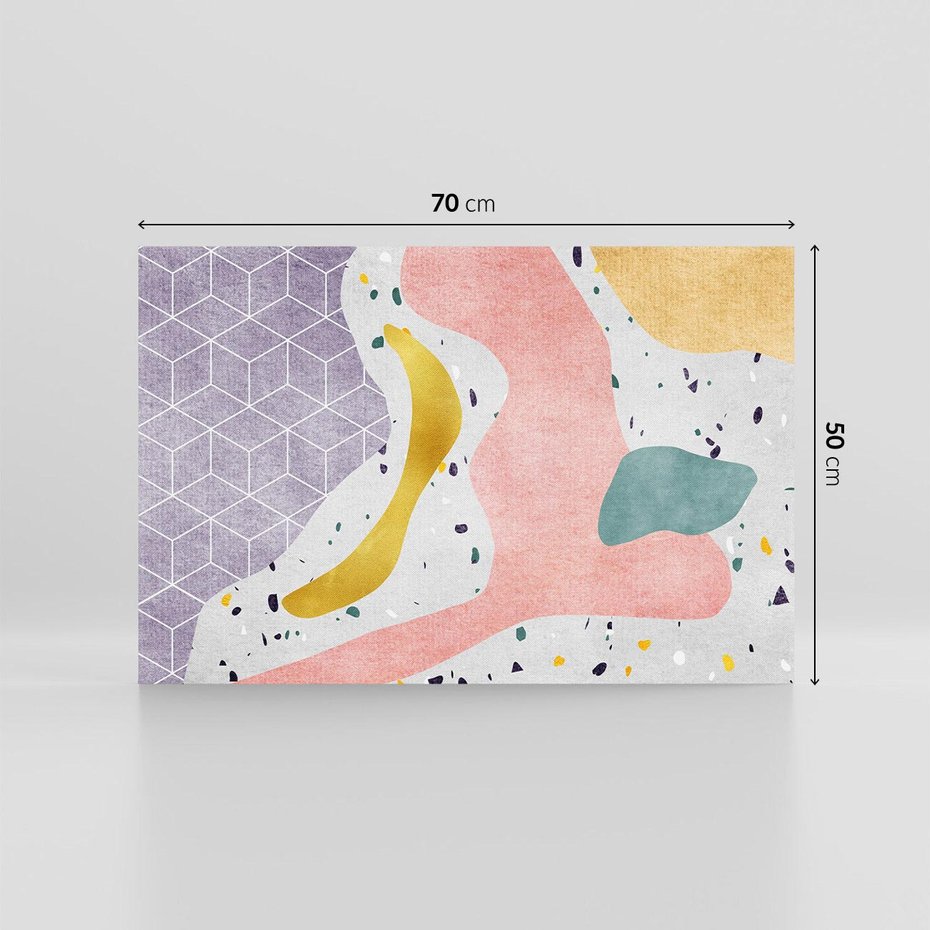 Obraz na płótnie 70x50 - Eklektyczny Mix - kolaż, pastelowe abstrakcyjne plamy