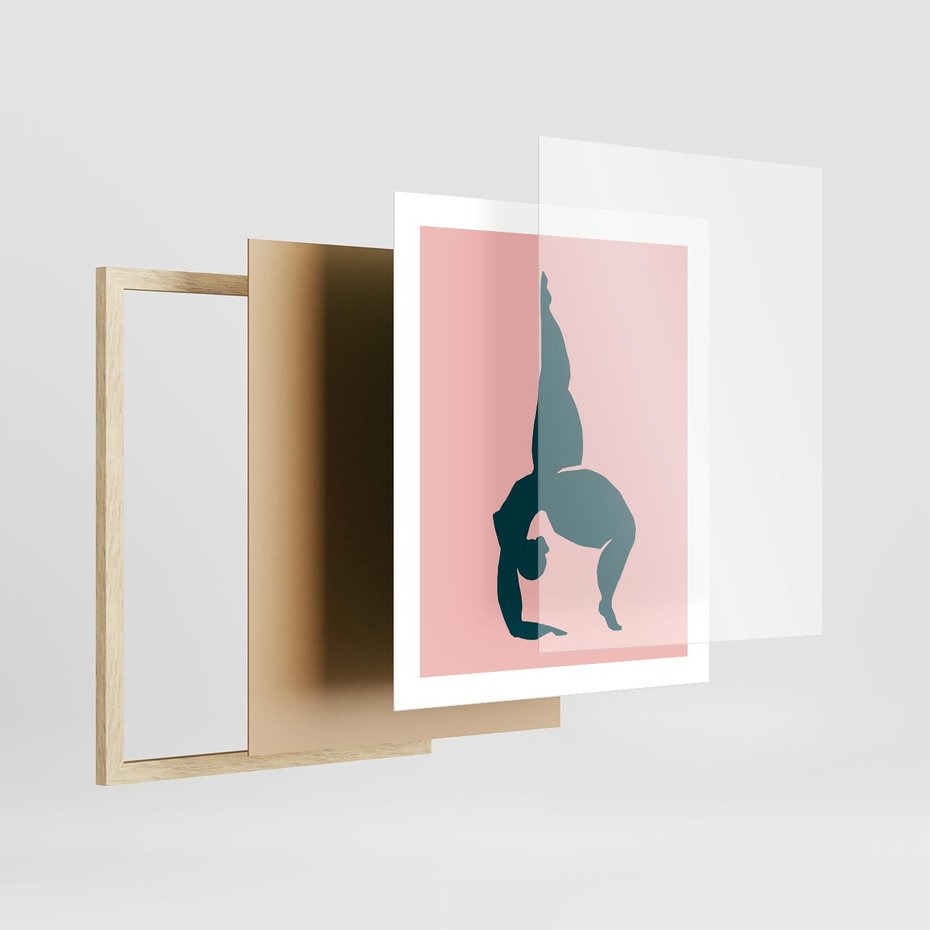 Plakat w ramie 40x50 - Zaklęte Wzory - abstrakcja, kobieca sylwetka - rama drewno