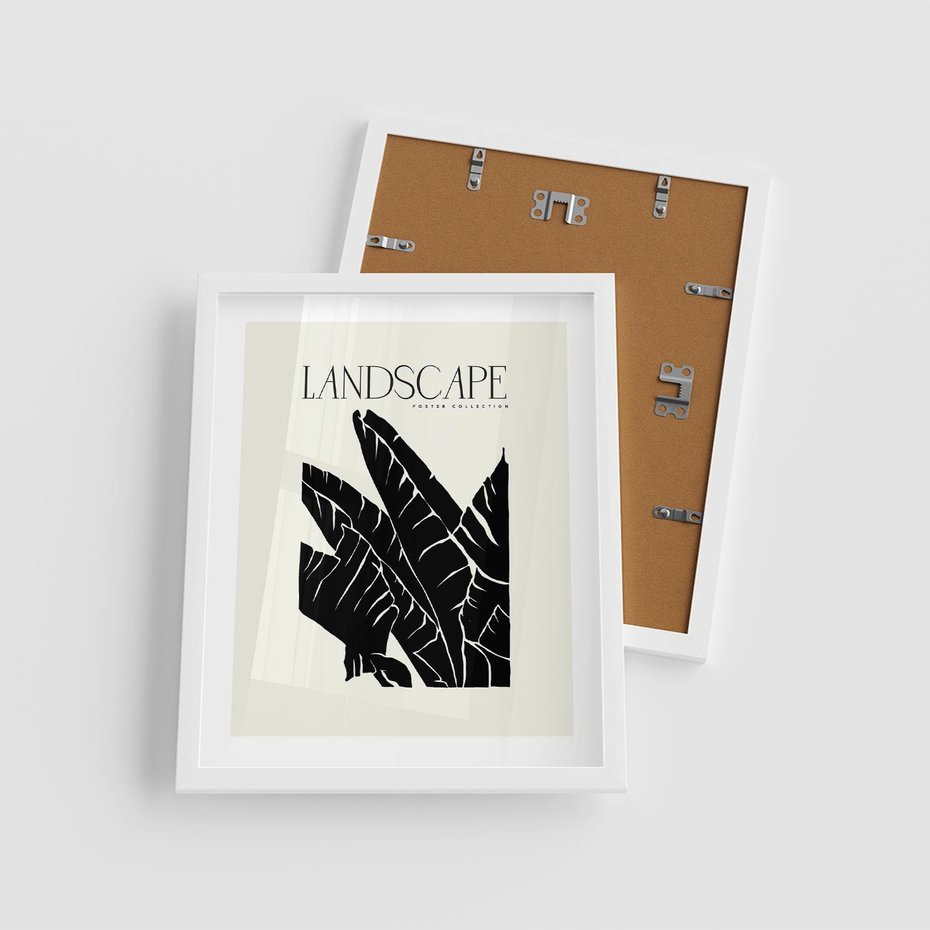 Plakat w ramie 40x50 - Rytmy roślinnego życia - nowoczesna sztuka, minimalistyczny styl - rama biała