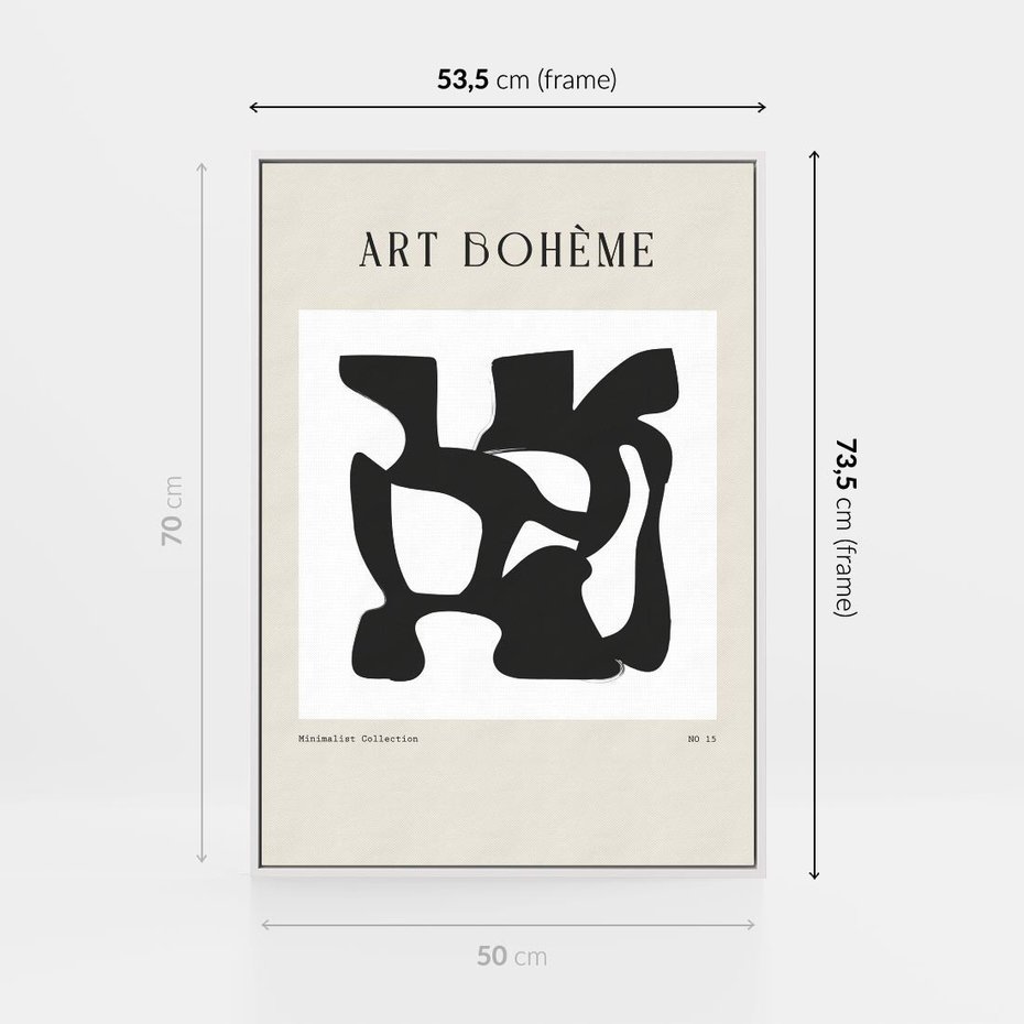 Obraz w ramie 50x70 - Boho Szepty - boho plakat, minimalizm - rama biała