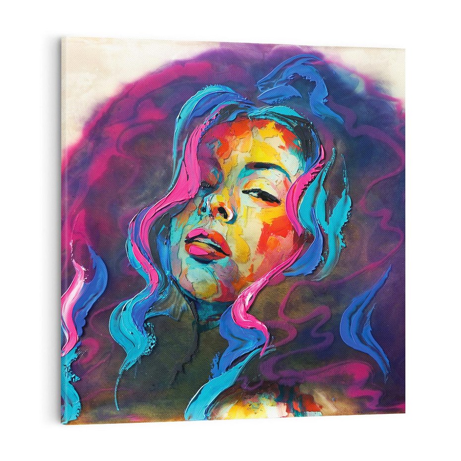 Obraz na płótnie 40x40 - Bujna Ekspresja - grafika komputerowa, przypomina obraz olejny