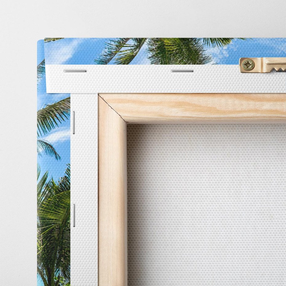 Obraz na płótnie 140x70 - Rajski wypoczynek - palmy, morze