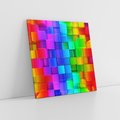 Obraz na płótnie 80x80 - Mozaika Abstrakcji: Trójwymiarowe Kompozycje - abstrakcja, 3d