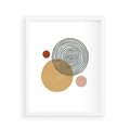 Plakat w ramie 40x50 - Wewnętrzne Formy - koła okręgi, abstrakcyjna nowoczesna sztuka - rama biała