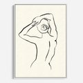 Obraz w ramie 70x100 - Tajemniczy Rytm - kobieta, posąg - rama biała