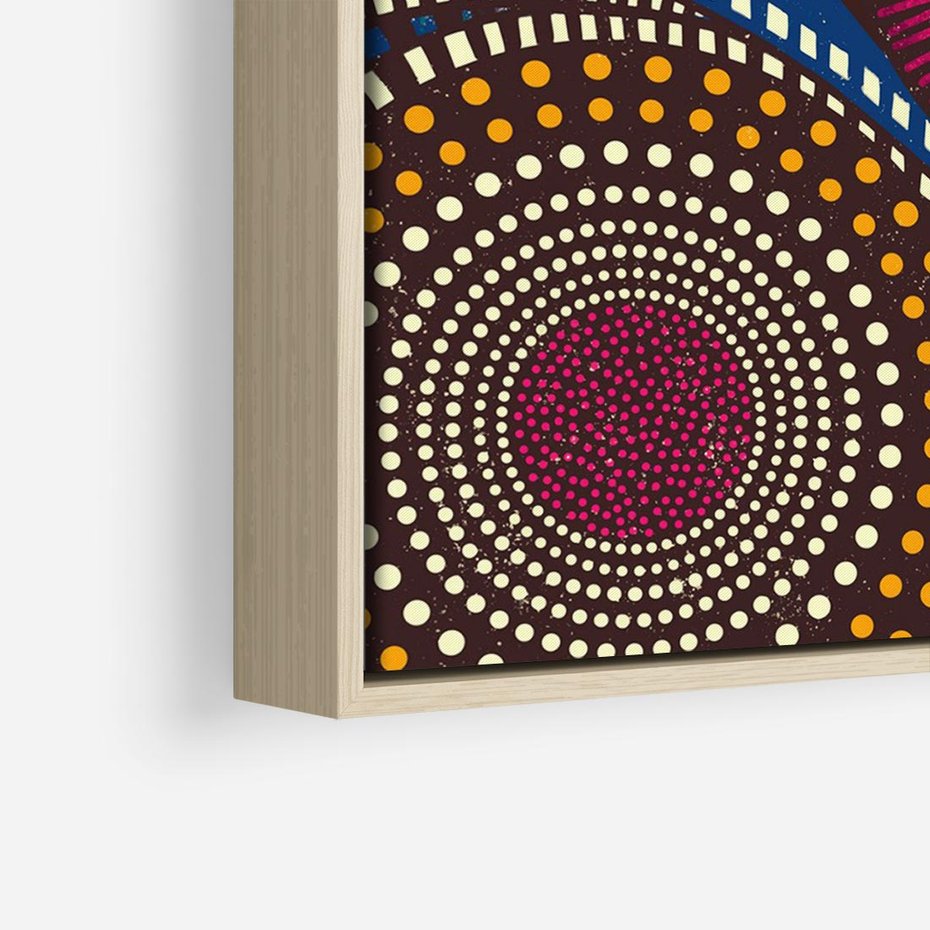 Obraz w ramie 100x70 - Energia Wzorców - enticzne wzory, kształty - rama drewno