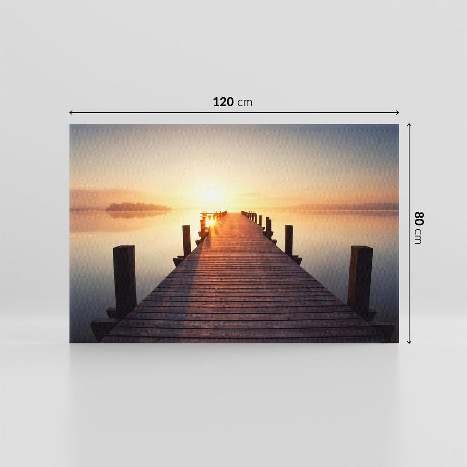 Obraz na płótnie 120x80 - Morze w blasku molo - morze, molo