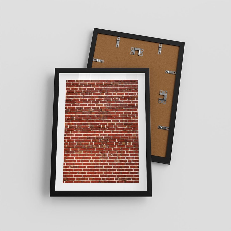 Plakat w ramie 30x40 - Mur z Cegieł - cegły, mur - rama czarna
