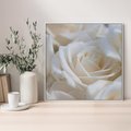 Obraz w ramie 50x50 - Białe róże piękności - białe, róże - rama biała