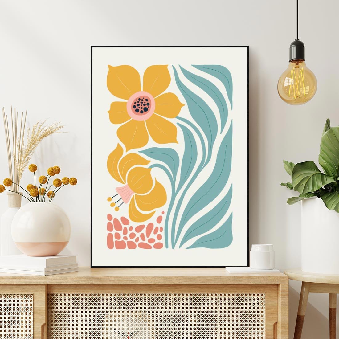 Obraz w ramie 70x100 - Pastelowa Piękność - nowoczesna sztuka, plakat - rama czarna